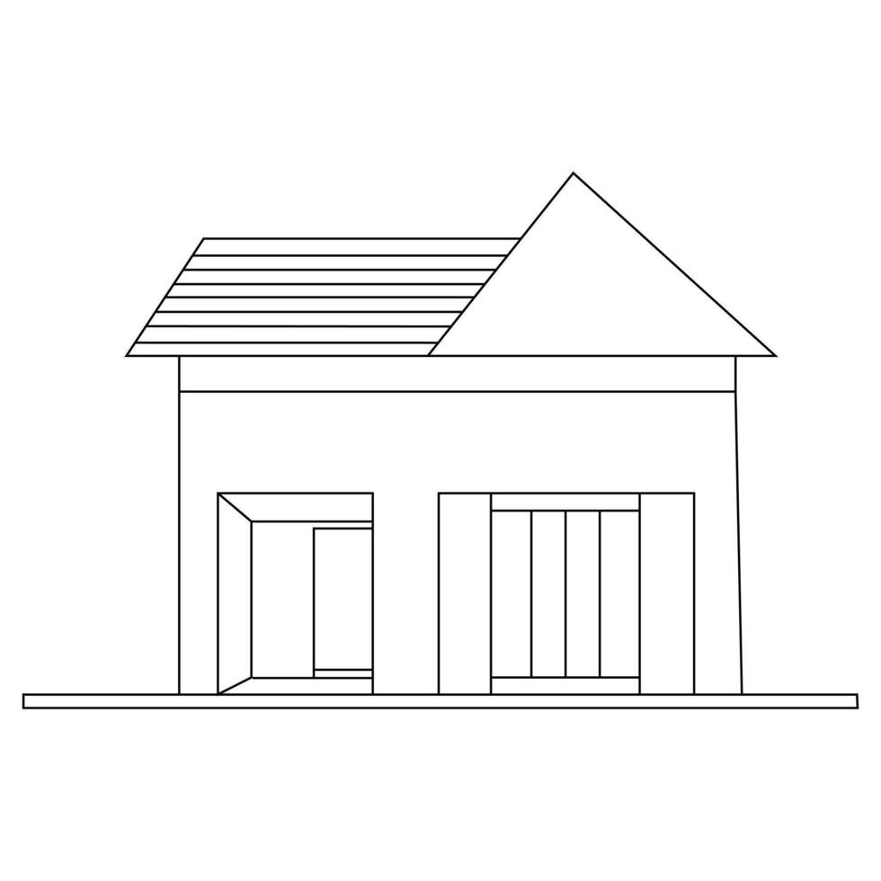 Abstract modern House Line art vector