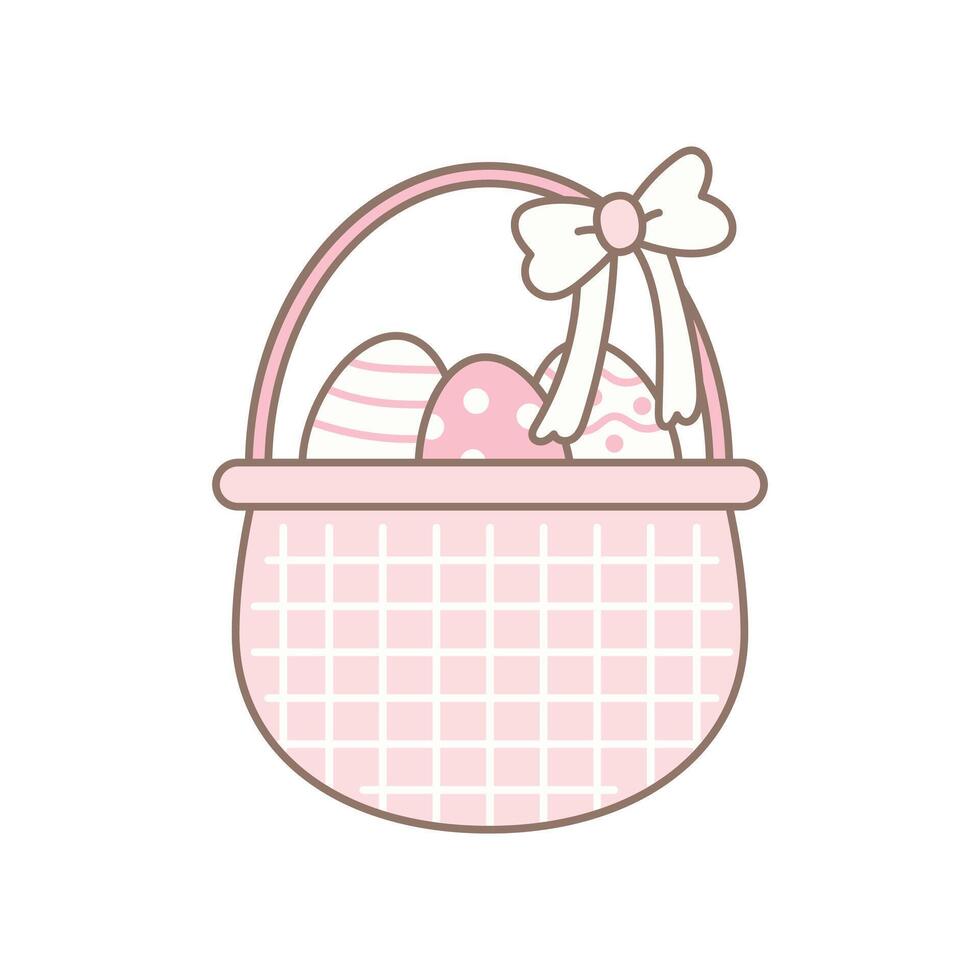Cute Easter Basket Illustration vector