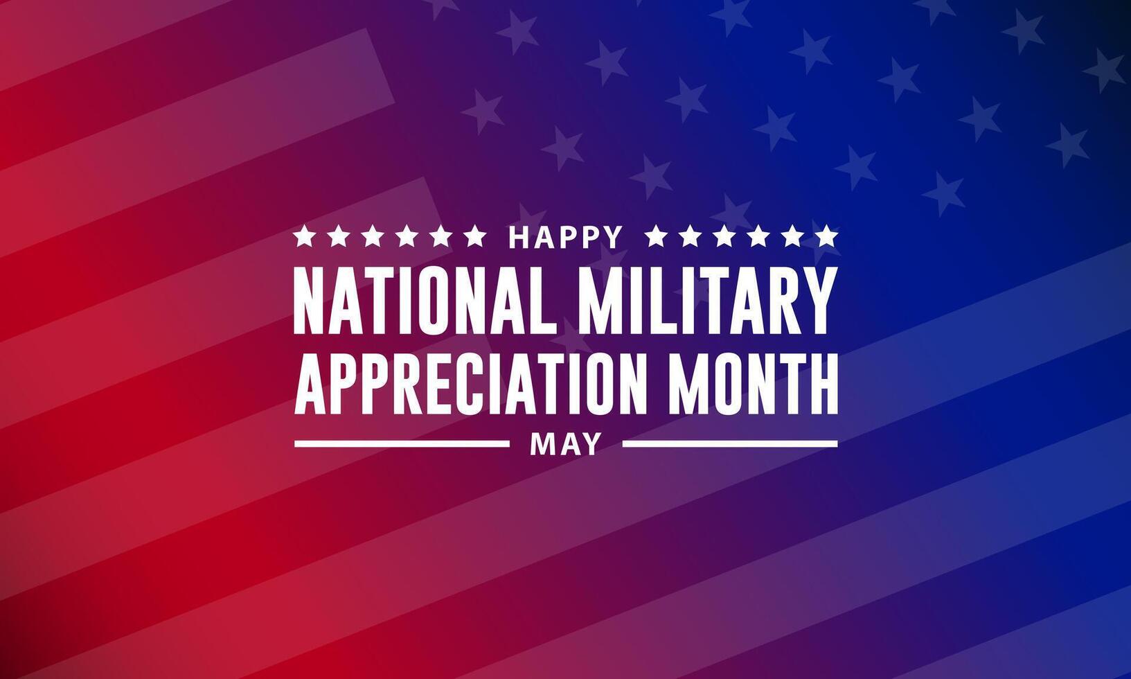 National military appreciation month may with blue red background gradation vector