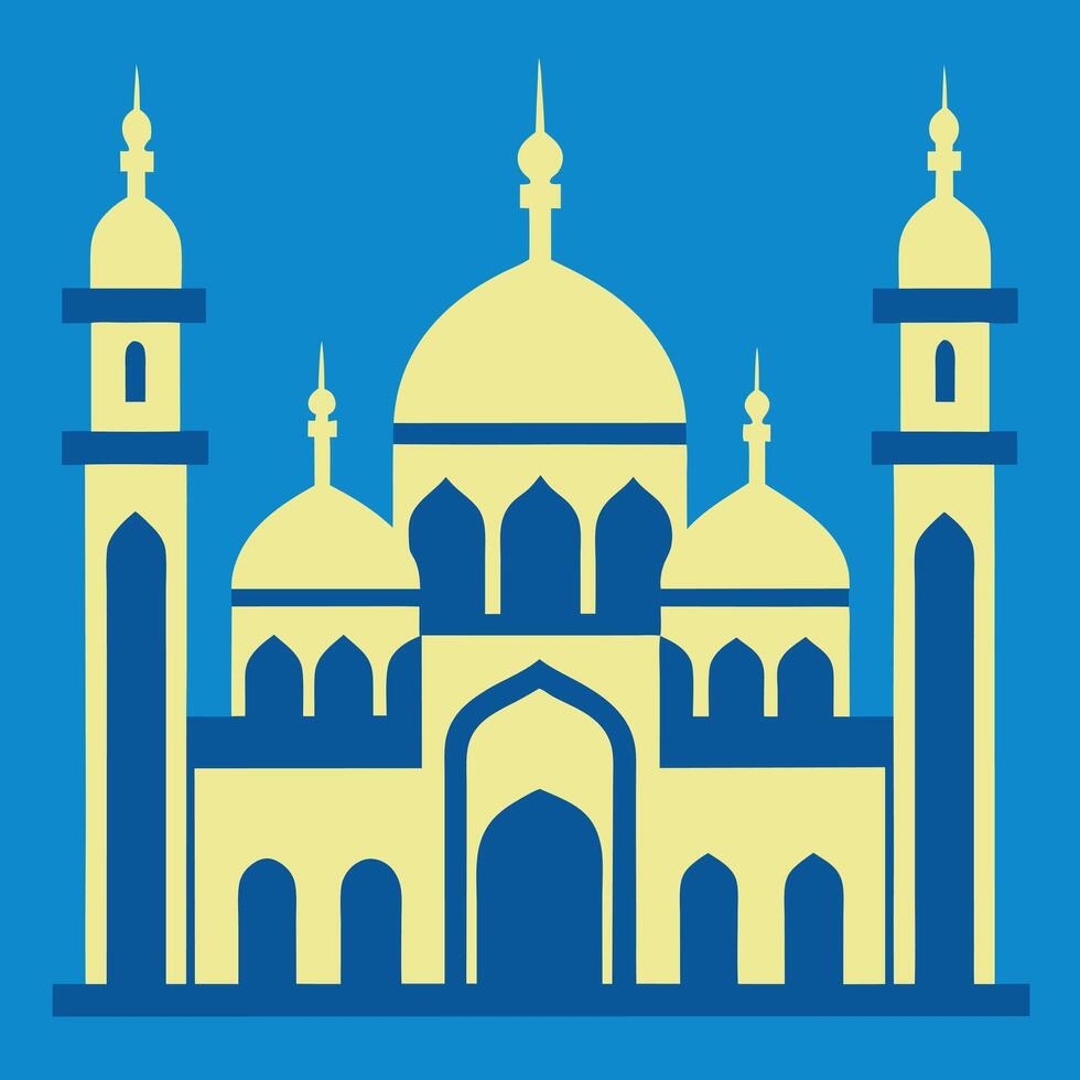 Awesome Islamic mosque icon design on a white background vector