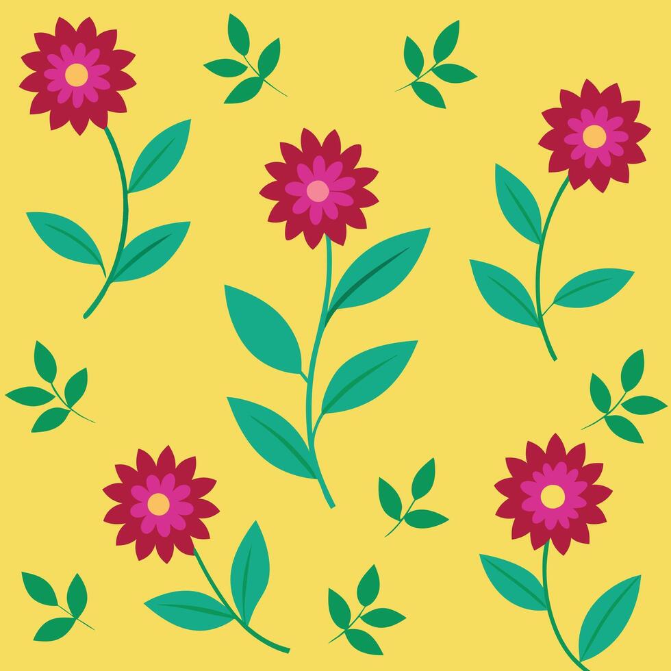 flowers on yellow background vector