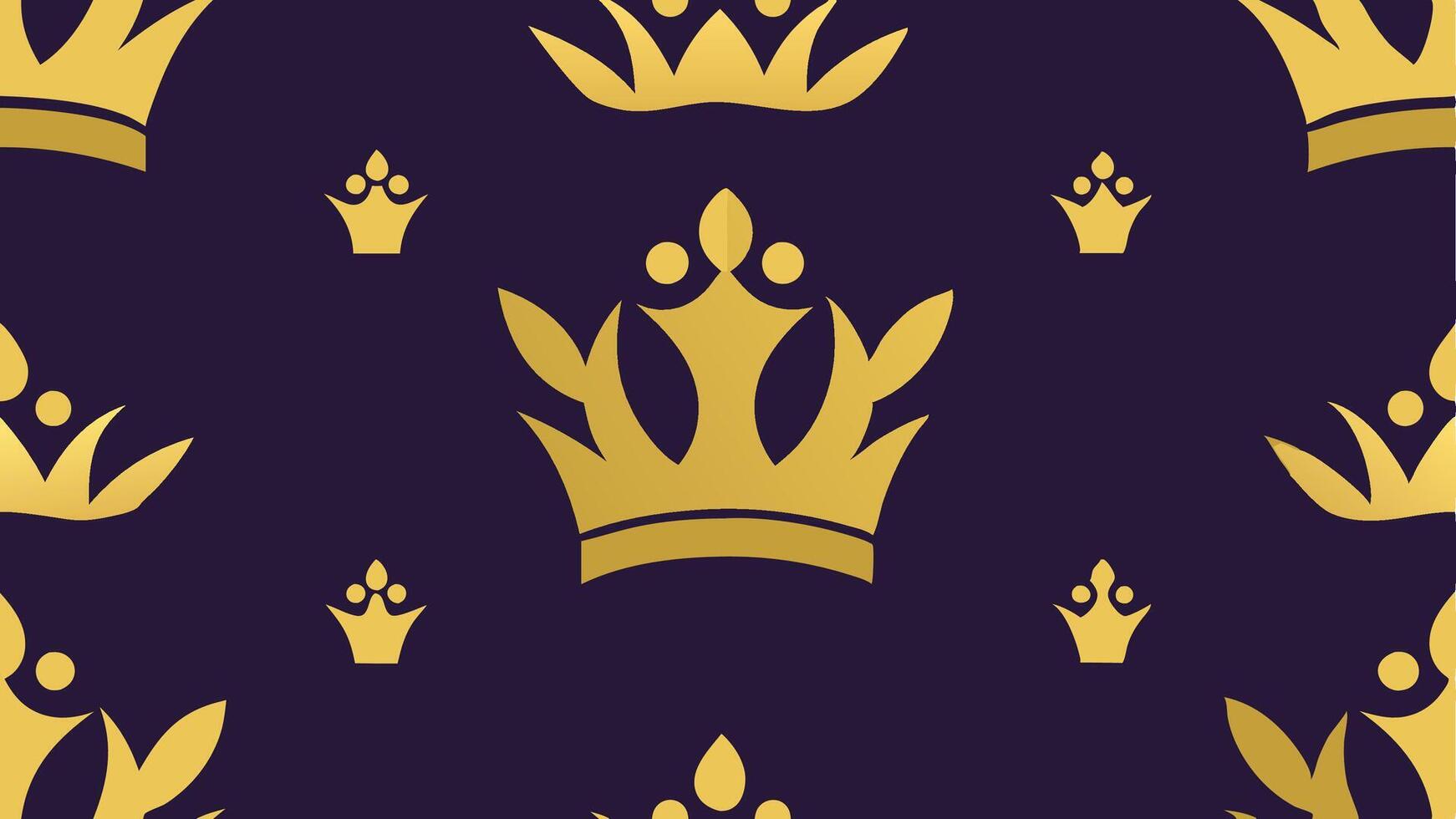 Seamless Royal Crown Pattern Golden Design for Luxury and Elegance vector