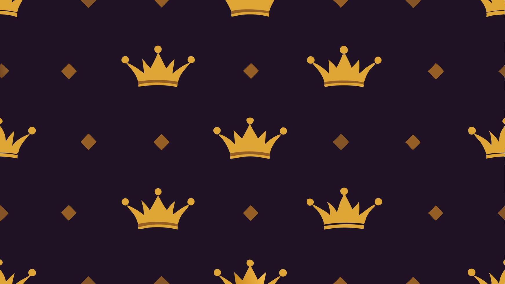 Seamless Royal Crown Pattern with Golden Design for Luxury Elegance vector