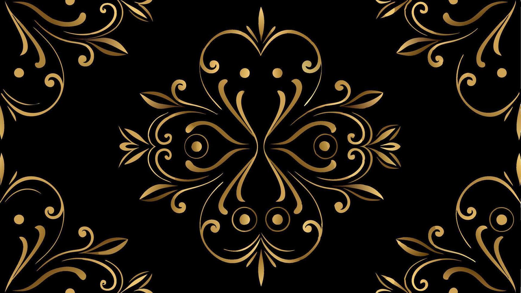 Ornate Golden Swirl Pattern with Intricate Details Ideal Premium and Stylish Decorative Use vector