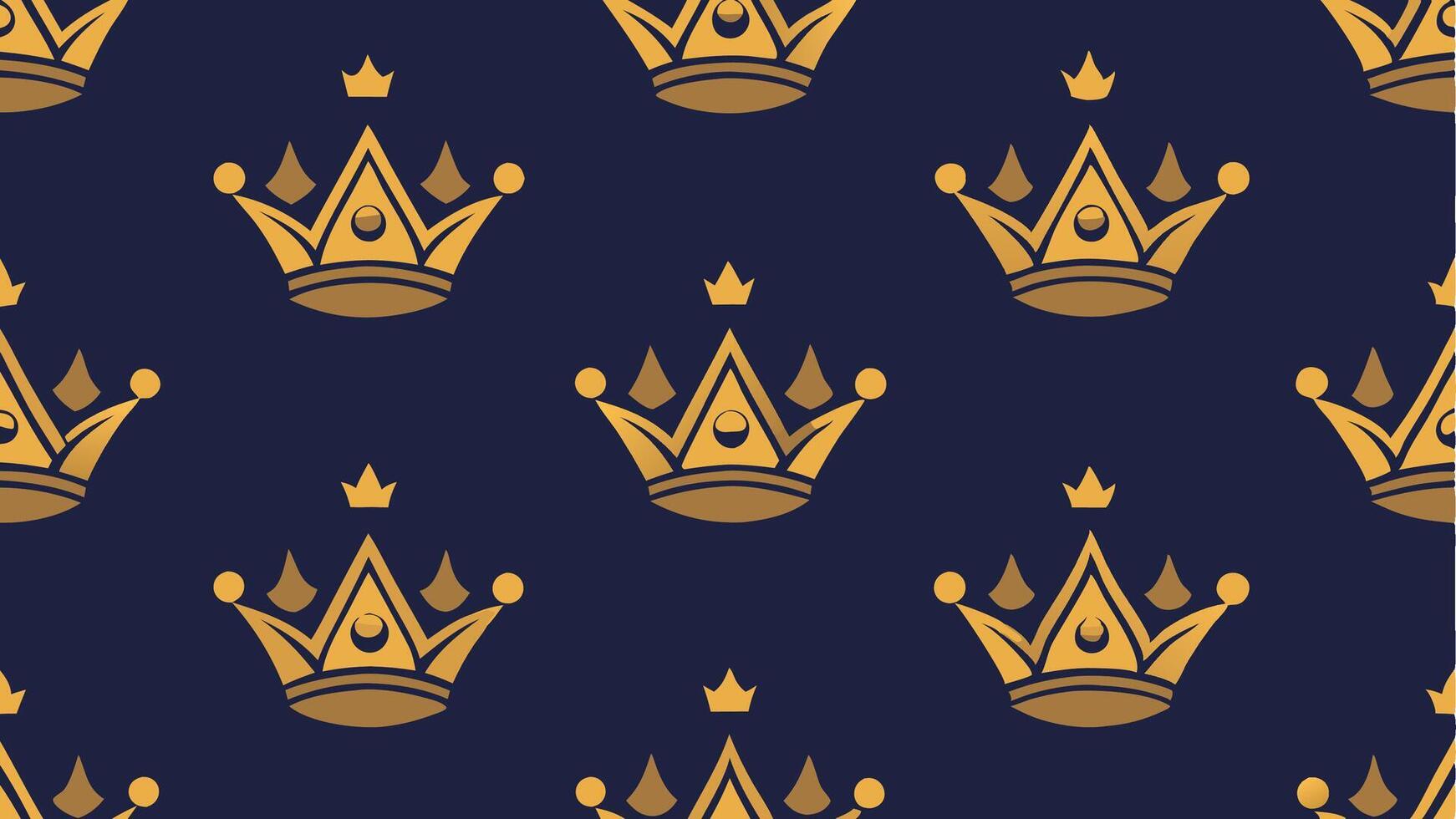 Seamless Royal Crown Pattern with Golden Design for Elegance vector