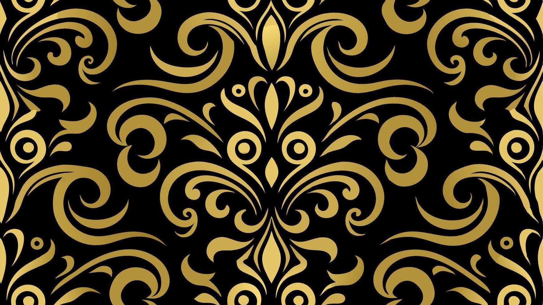 Elegant Luxury Golden Swirl Pattern with Ornate Details Premium Background vector