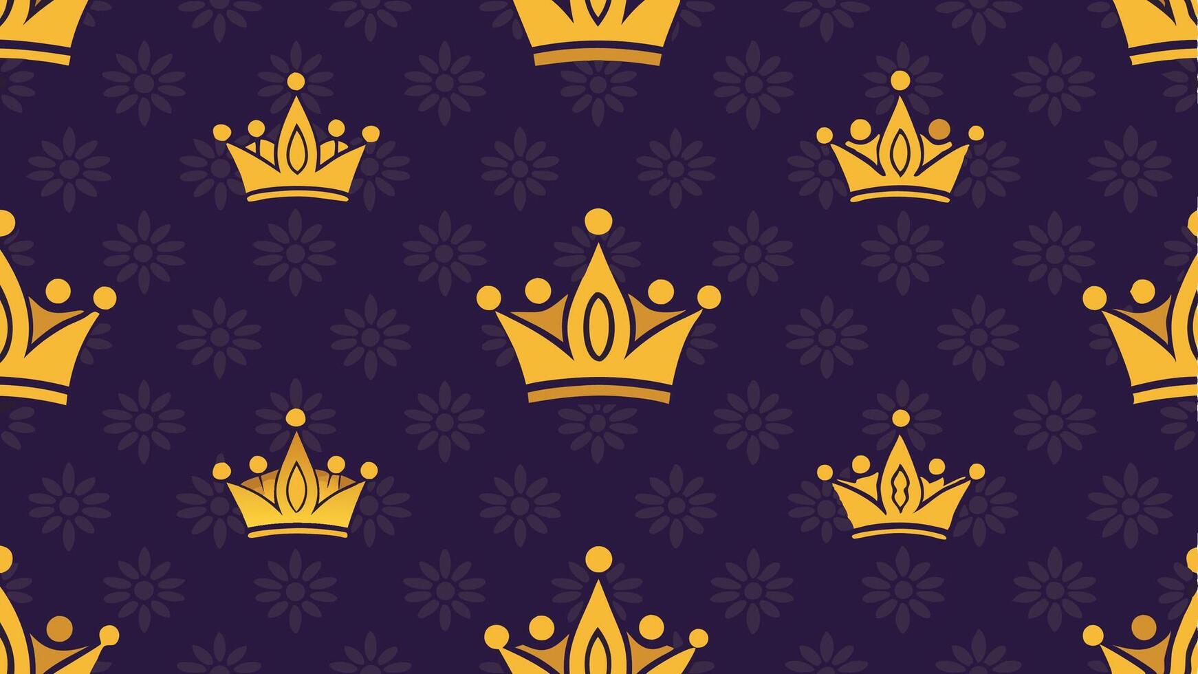 Seamless Royal Crown Pattern Golden Design Luxury Elegance vector