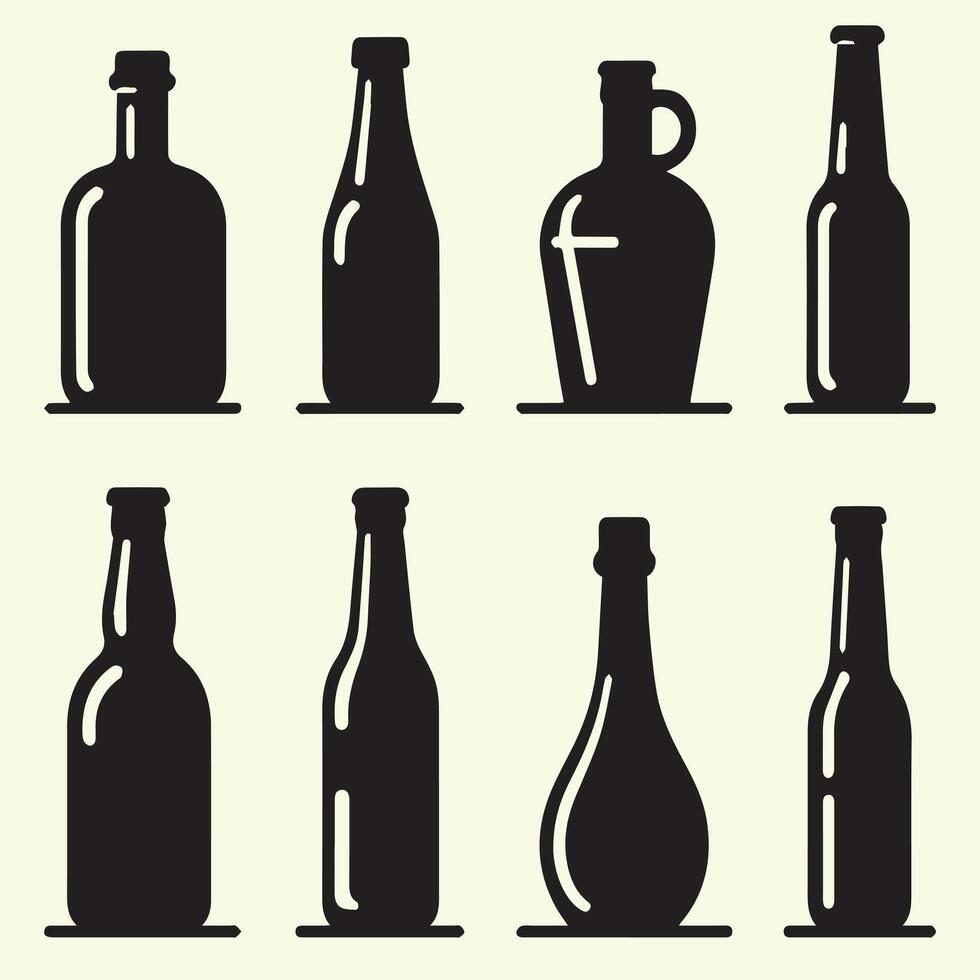 beer bottles set of beer bottles design on a white background vector