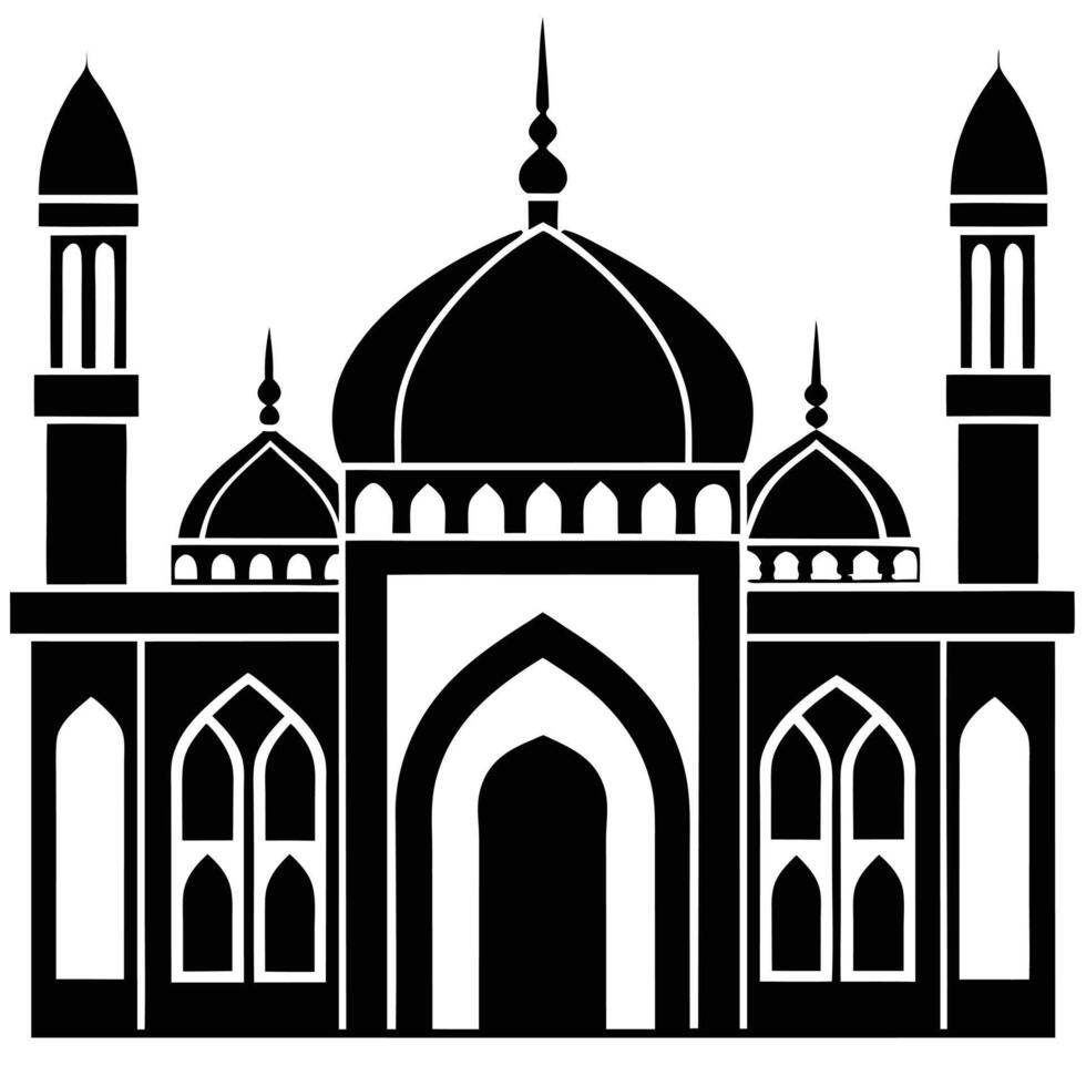 Awesome islamic mosque icon illustration design on a white background vector