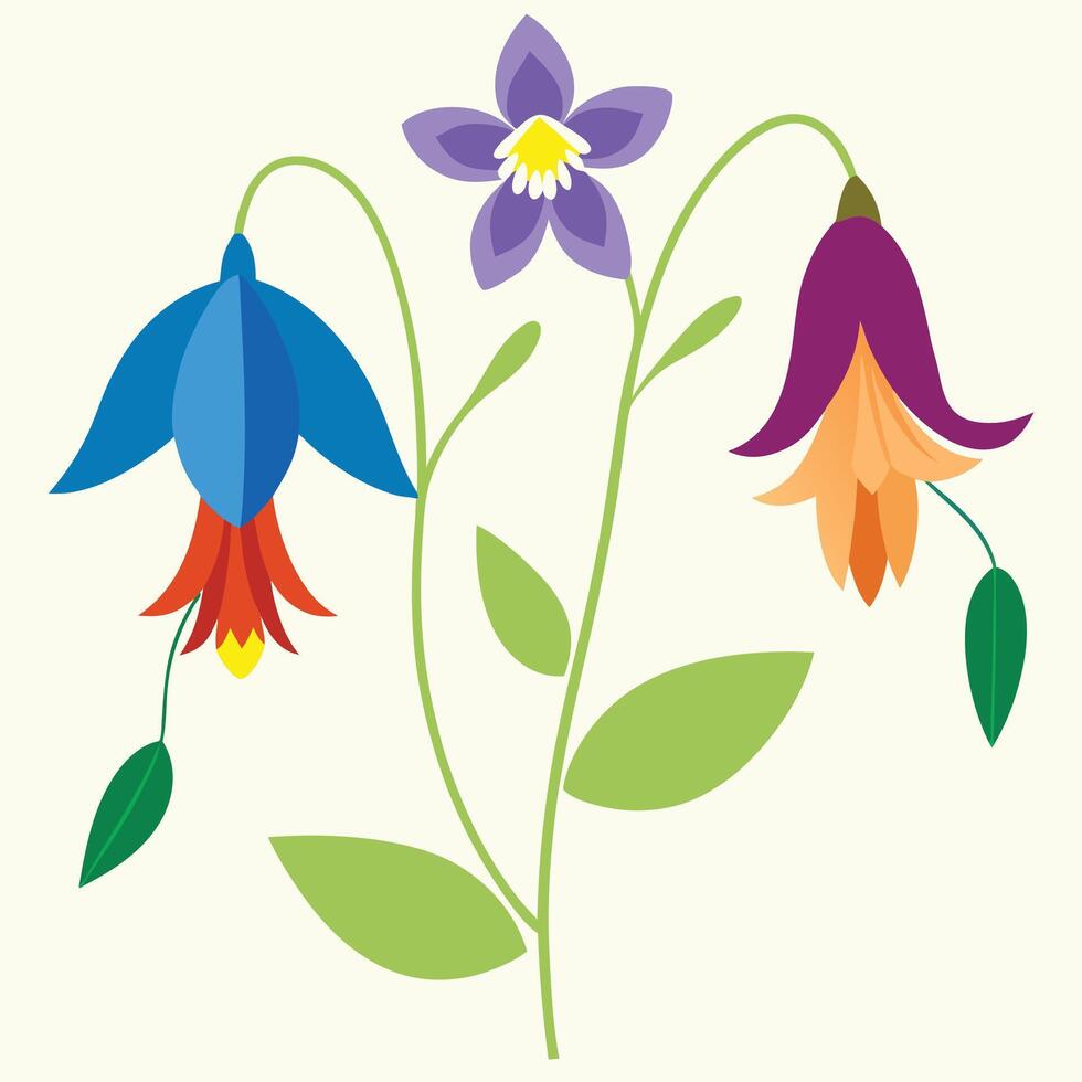 A flower with leaves and flowers in different colors vector