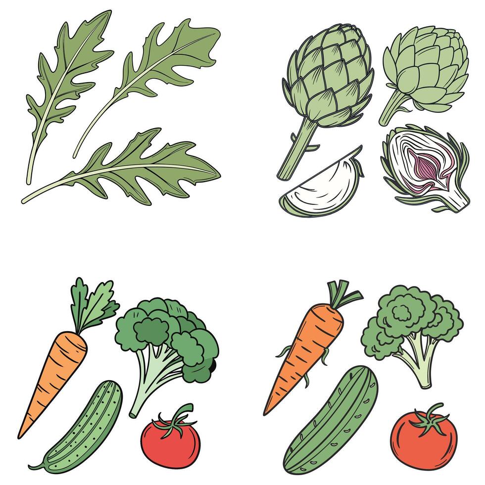 vegetables set design illustration vector