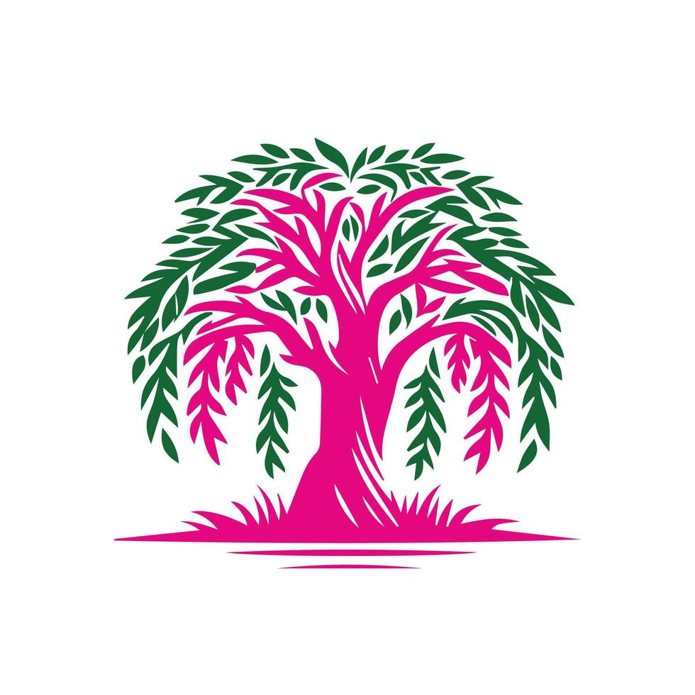 Awesome willow tree logo design on a white background vector