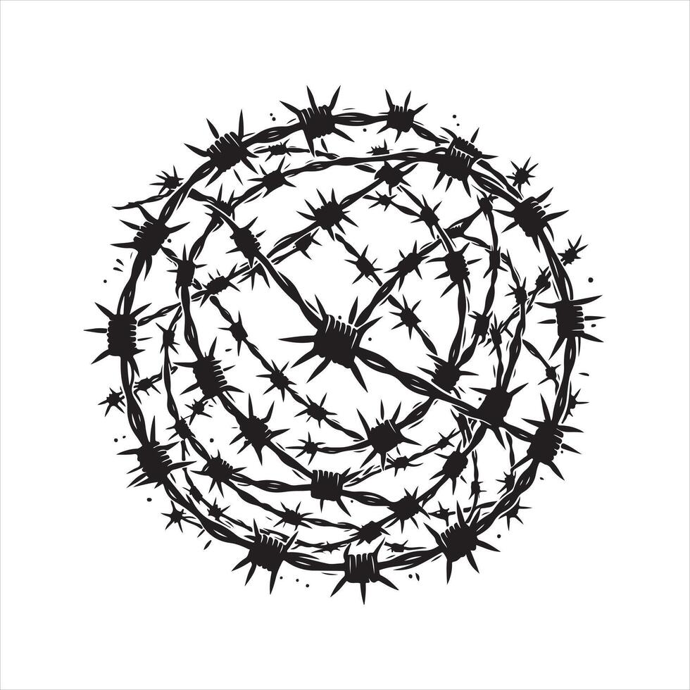 A barbed wire silhouette vector