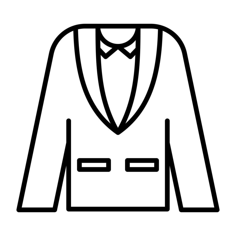 Semi-formal tuxedo with bow tie and 2 pockets vector