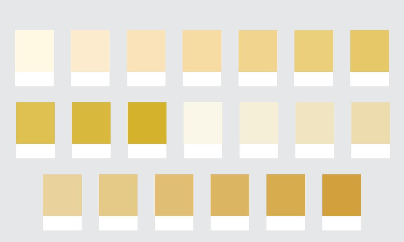 Color Palettes 20 Shades of Beige and Cream - Ivory, Sand and Vanilla Colors - with HEX Codes and Names, Colour Swatches and Combinations vector