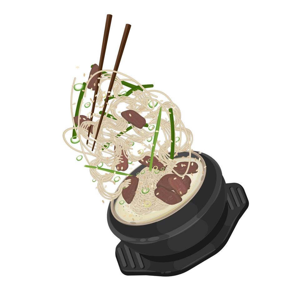 Illustration Logo Clipart Levitation Seolleongtang Korean Beef Bone Soup vector