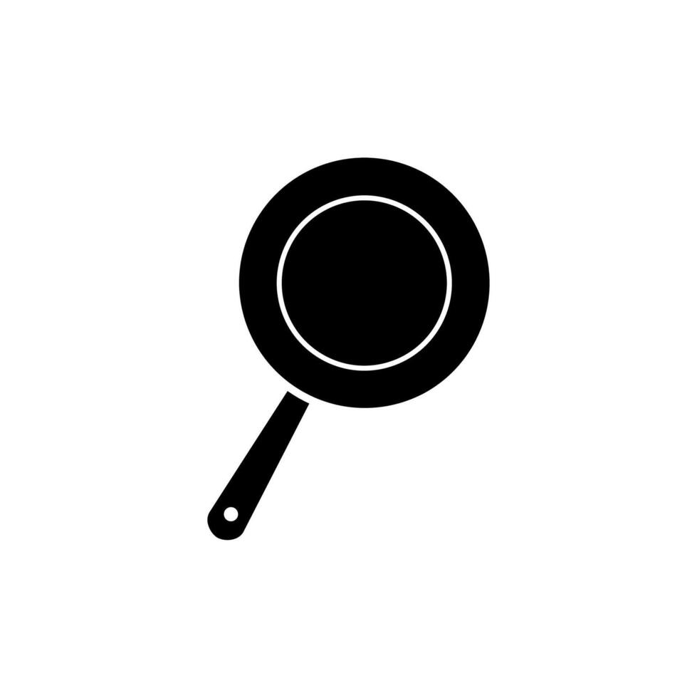 Frying pan silhouette icon isolated on white background vector