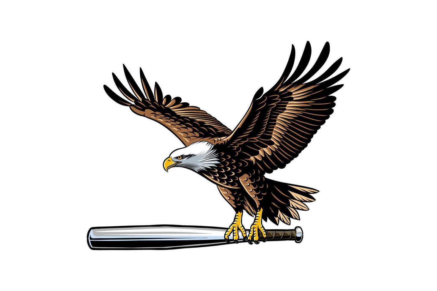 illustration of an eagle carrying a Baseball Metal Bat vector