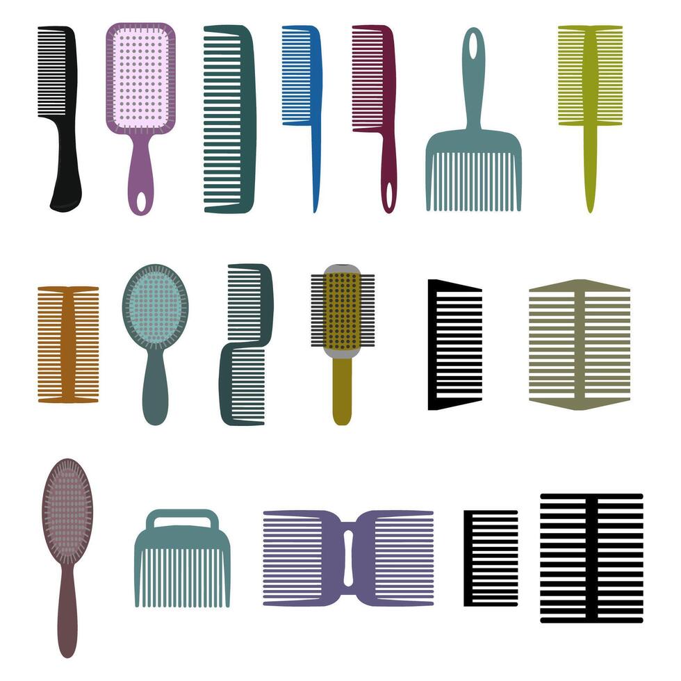 set of comb collections with different shapes vector