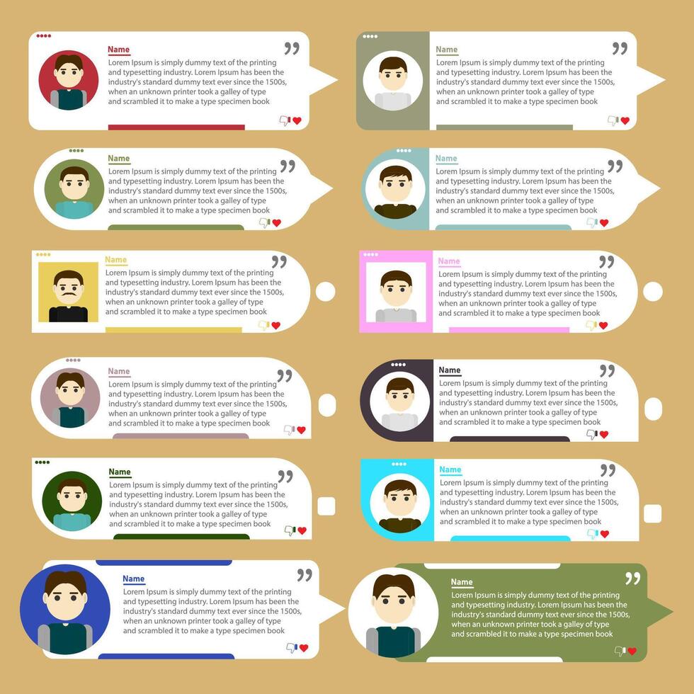 set of chat template collections for messages with different forms vector