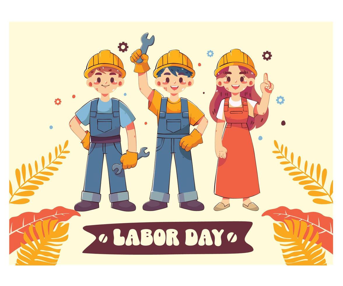 Colorful Labor Day Celebration Illustration vector