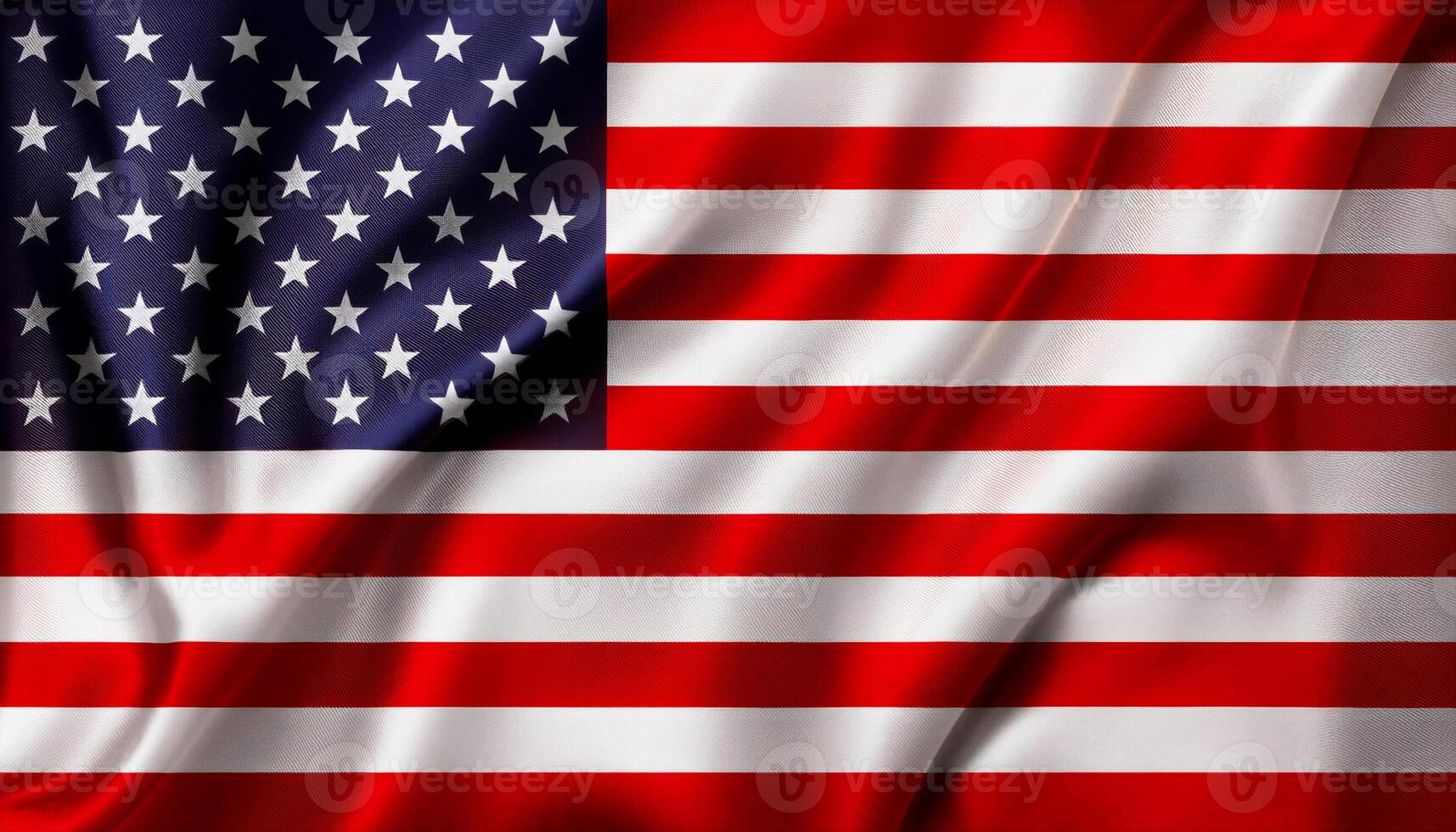 United States national flag with realistic fabric texture and smooth folds waving in the wind. USA flag photo
