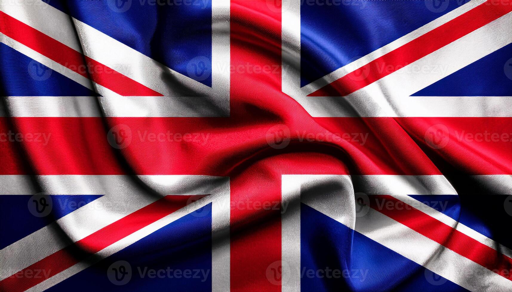 UK national flag with realistic fabric texture and smooth folds waving in the wind. United kingdom flag photo