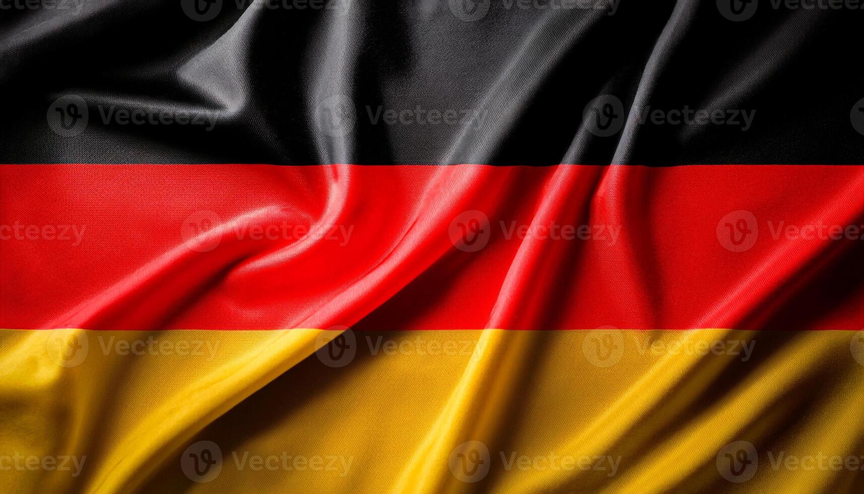 Germany national flag with realistic fabric texture and smooth folds waving in the wind photo
