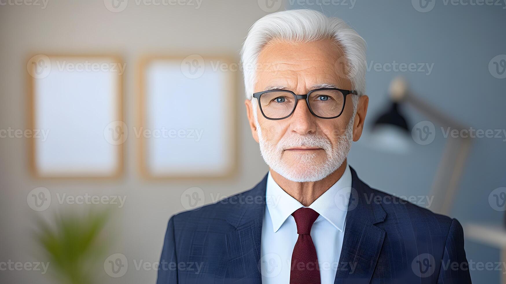 Professional CEO reviewing New Year strategic plan on a laptop in a contemporary office setting photo