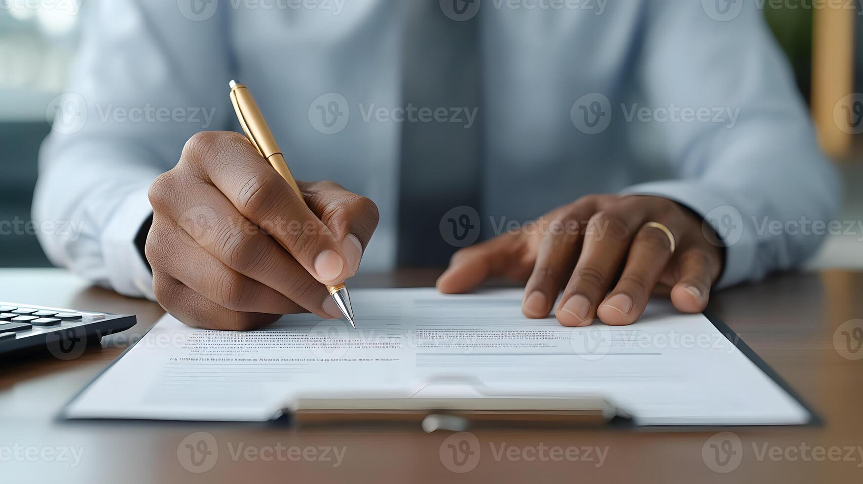 A close-up of hands reviewing investment portfolio documents, with an emphasis on profitability and growth photo