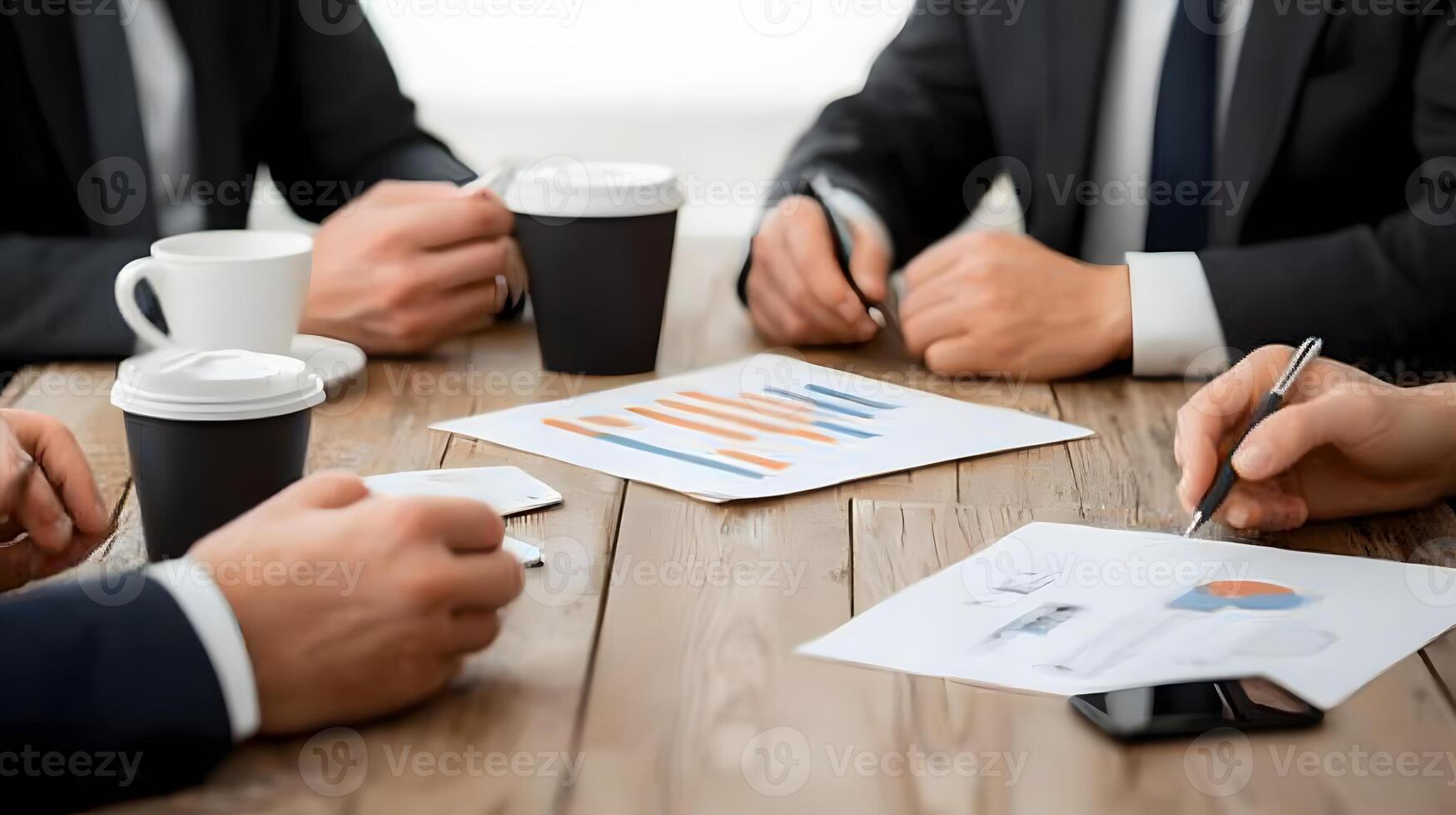 diverse group of professionals brainstorming and strategizing about investment opportunities and profitability photo