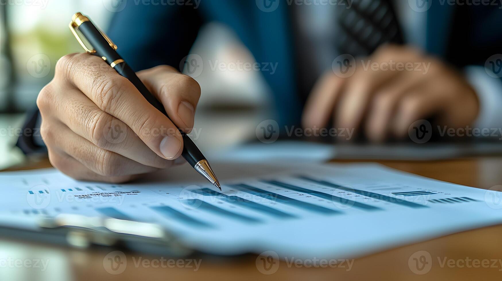 Professional planning business expansion using a mix of digital tools, financial charts, and trend analysis in a stylish office photo