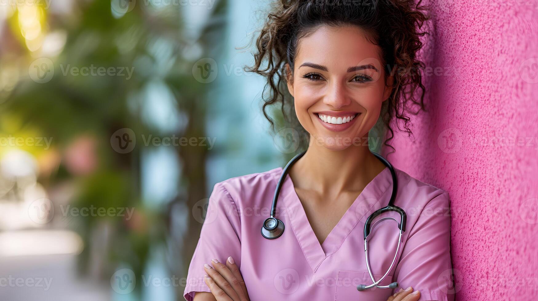 Healthcare professional using app with holographic health data, interactive visuals, secure patient records, futuristic clinic photo
