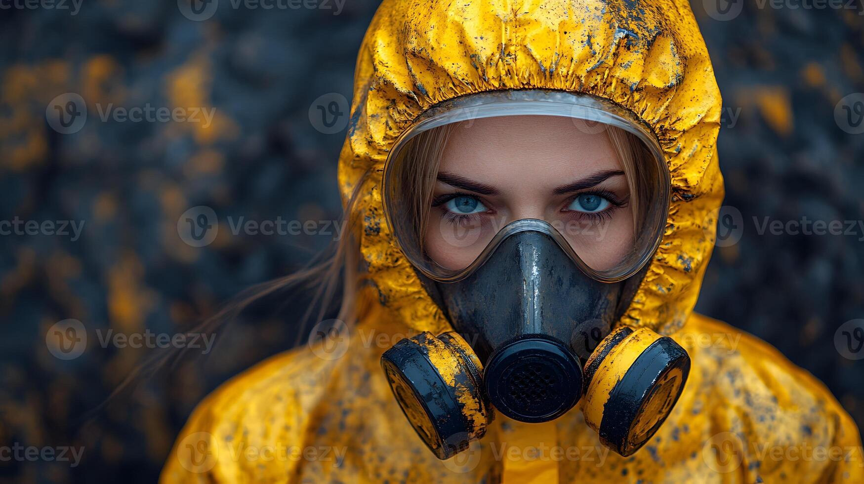 Factory worker following safety guidelines bright protective clothing, responsible workplace photo
