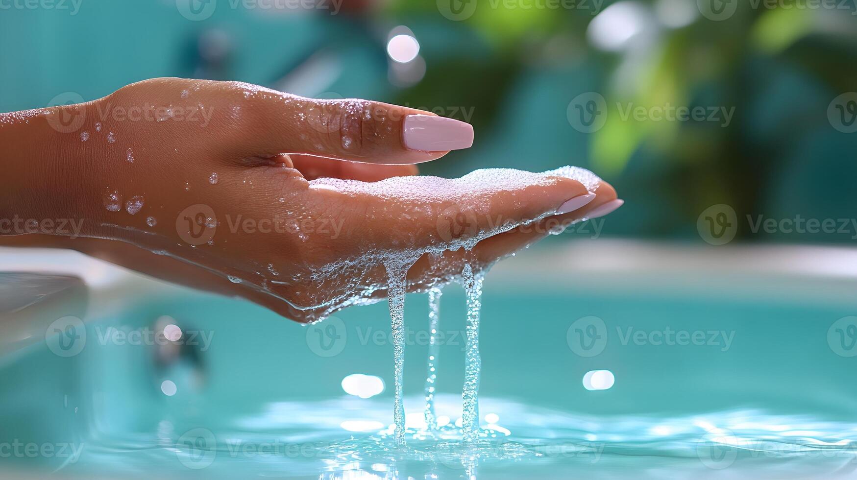 Nurse using hand sanitizer in a healthcare setting, emphasis on hygiene and patient safety photo