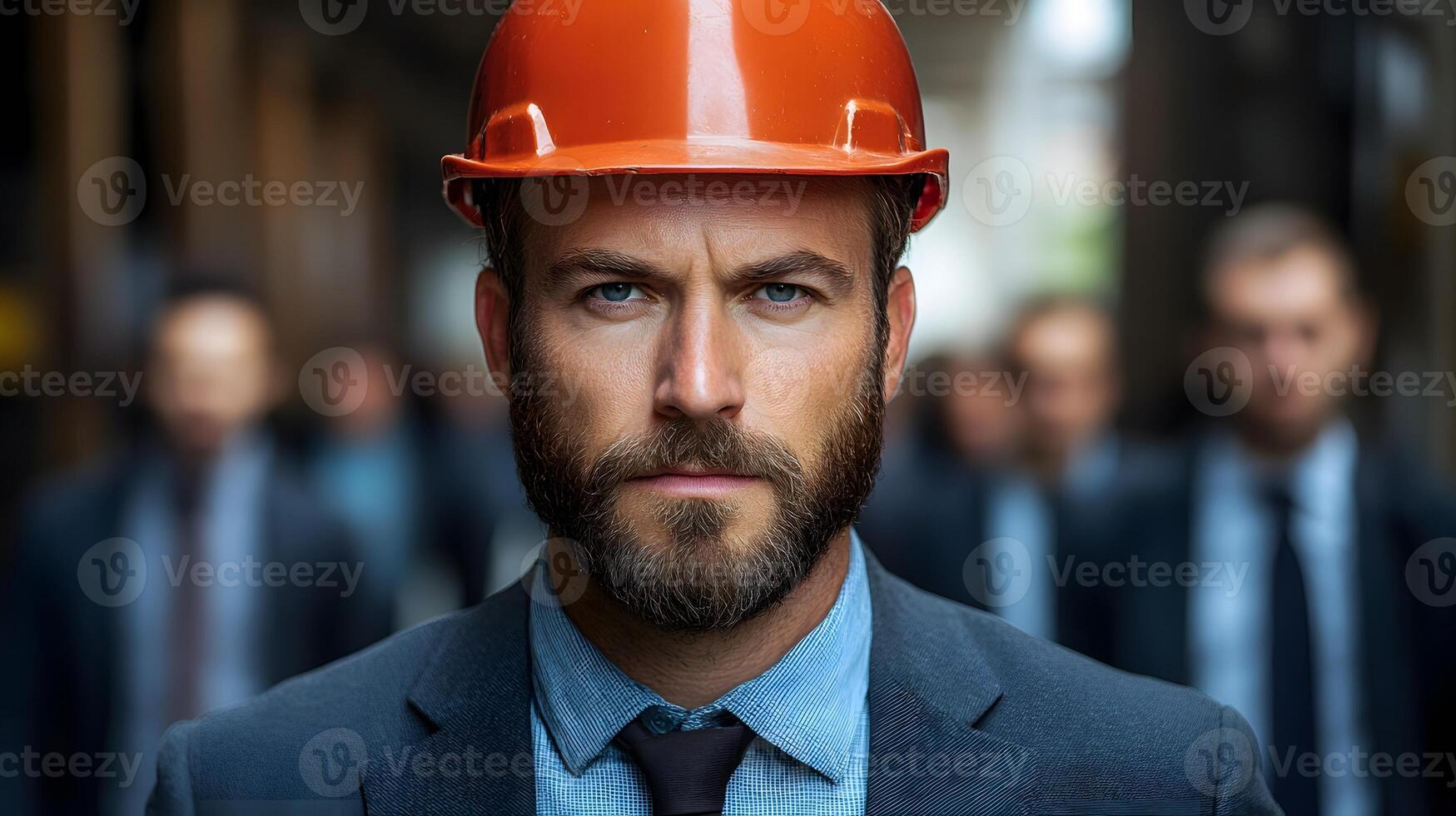 Safety drill practice in a corporate office, employees evacuating with calm expressions photo