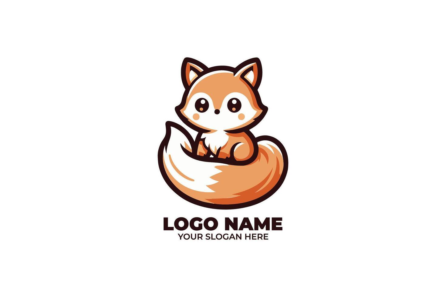 An Adorable Fox Sitting with a Curious Expression vector