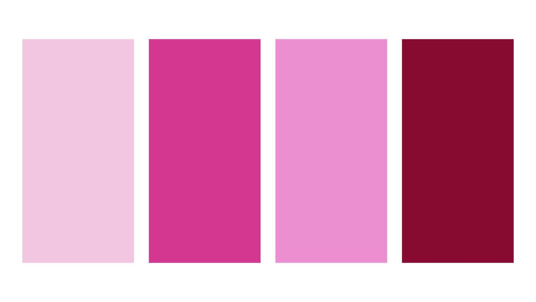 Hot Pink, Pink, Magenta, Burgundy color palette. Set of bright color palette combination in rgb hex. Color palette for ui ux design. Abstract illustration for your graphic design, banner, poster vector