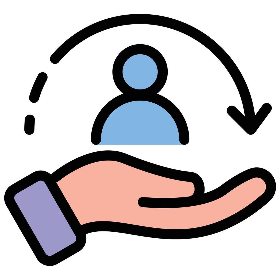 Customer support icon in flat line style representing assistance service and communication ideal for business and customer service concepts. vector
