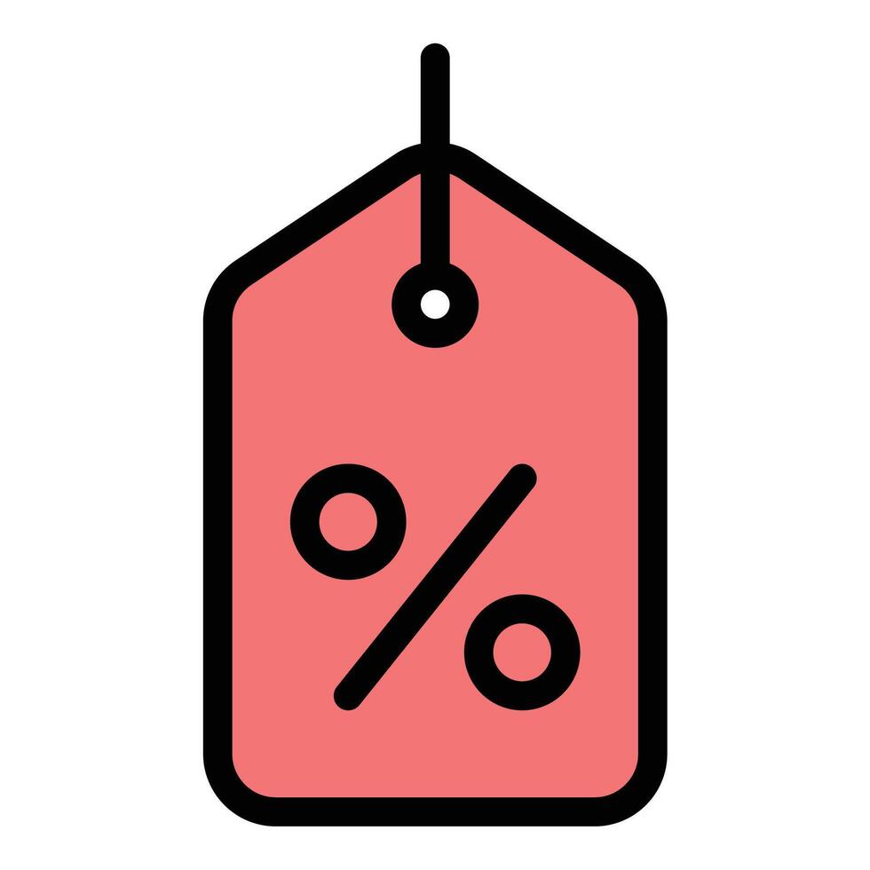 Discount icon in flat line style representing price reductions special offers and promotions ideal for retail and marketing concepts. vector