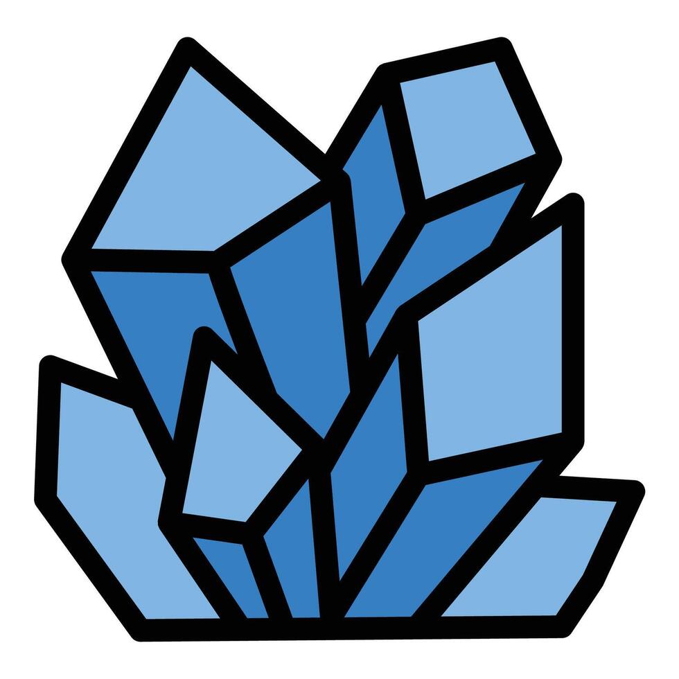 Crystals icon in flat line style representing gemstones energy healing and spirituality ideal for wellness and decorative concepts. vector