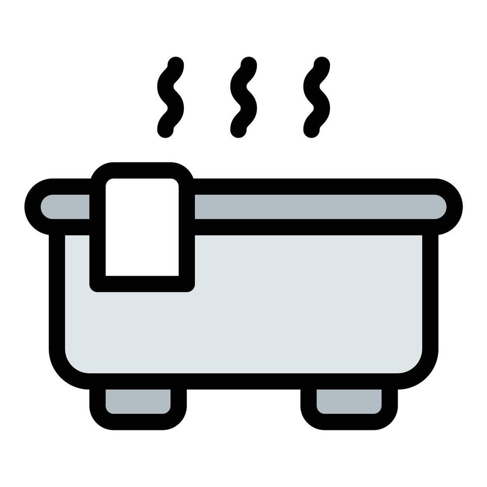Jacuzzi icon in flat line style representing relaxation spa and hot tub facilities ideal for wellness and hospitality concepts. vector