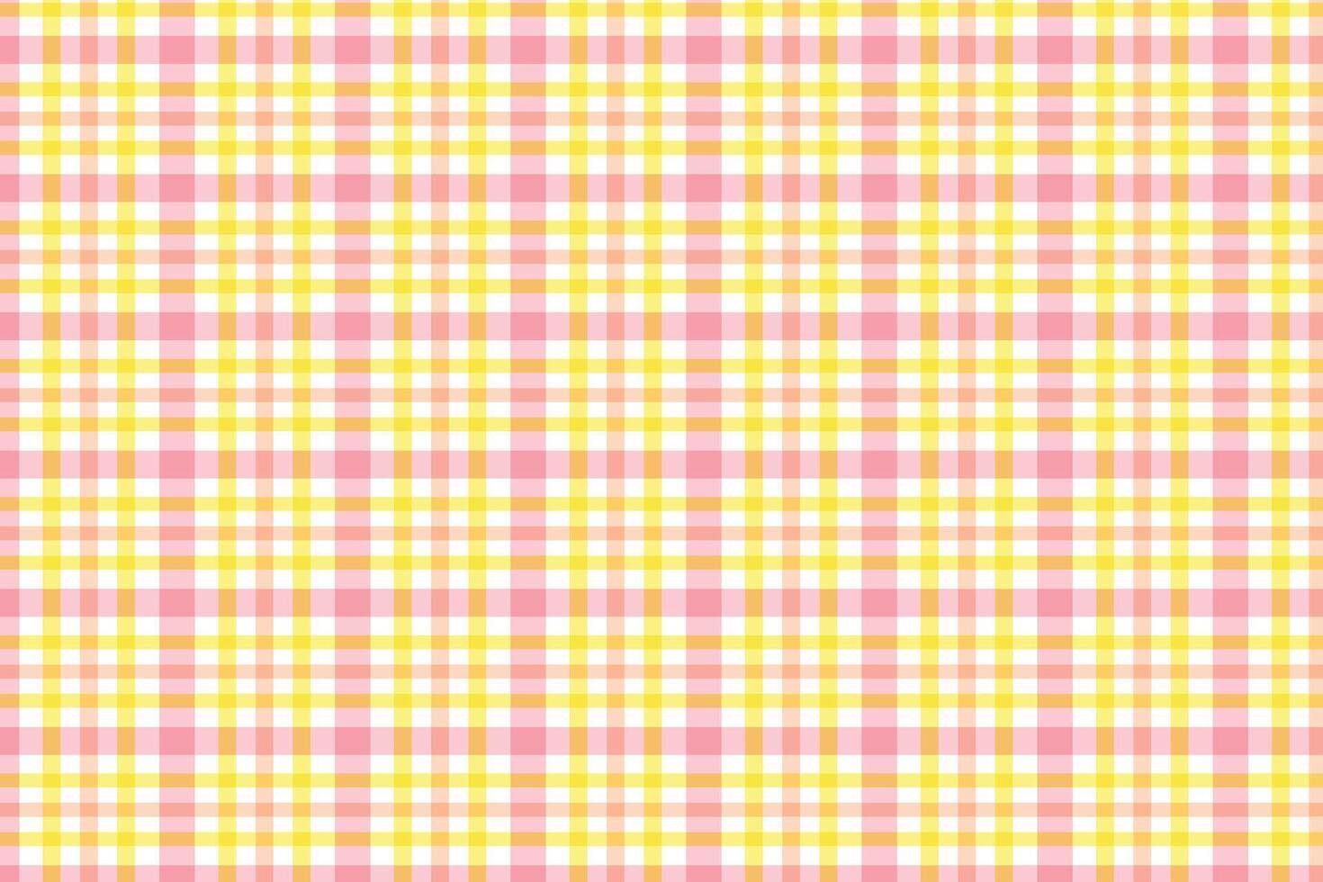 simple abstract pink yellow color smooth texture plaid check tartan gingham line pattern that can be used as a background or texture vector