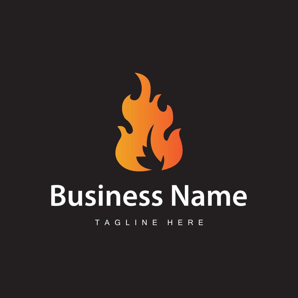 fire design template silhouette of fire burning simple flame vector