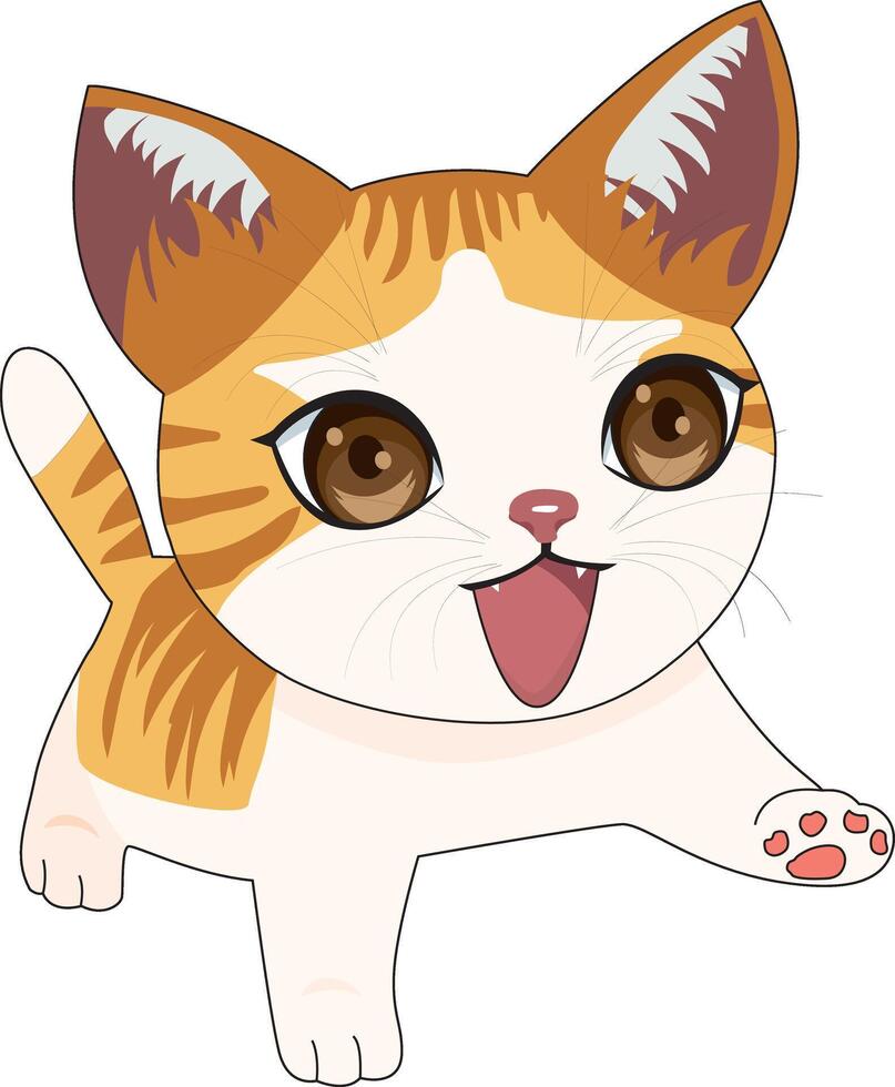 Cute Funny Cat Mascot Design vector