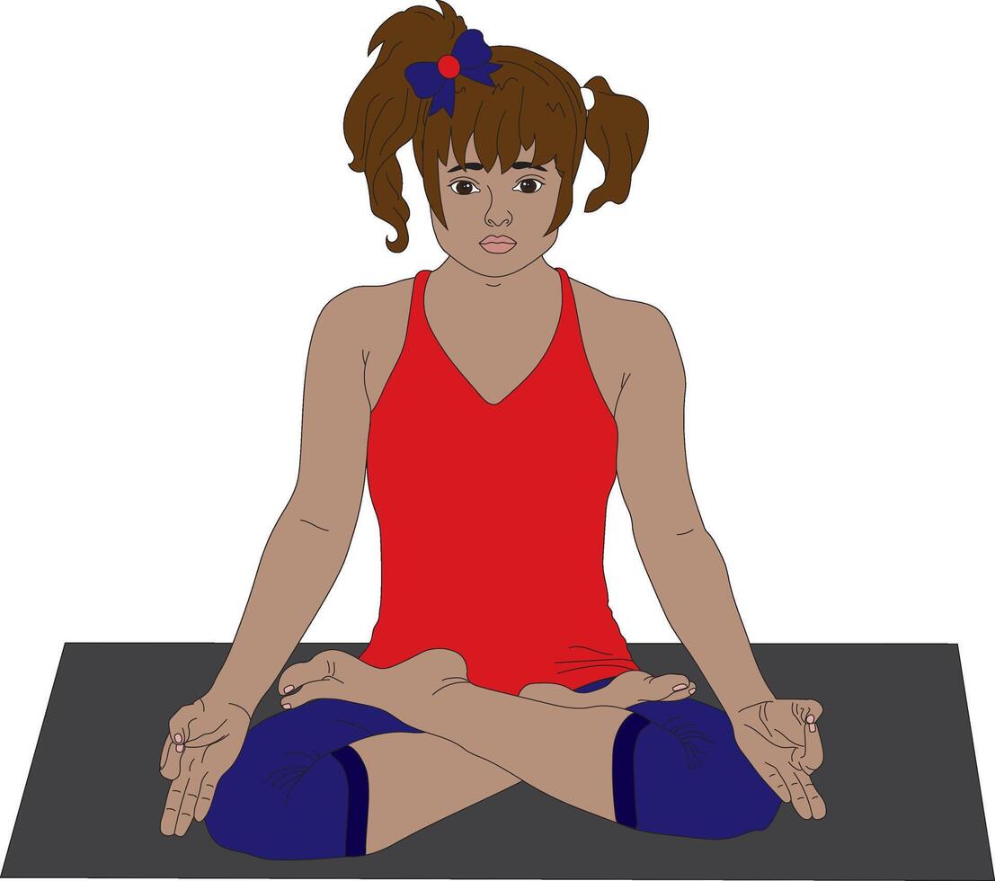 Easy Pose Yoga Sukhasana vector