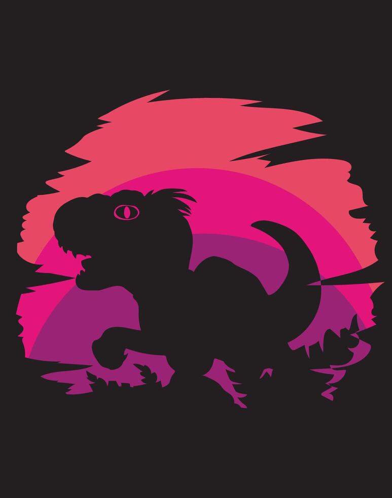 Retro Dinosaur Tee Dino Design vector