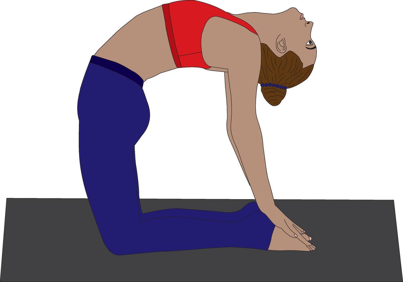 Camel Pose Yoga Ustrasana Asana vector