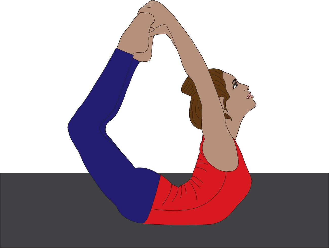 Bow Pose Yoga Asana Dhanurasana Illustration vector