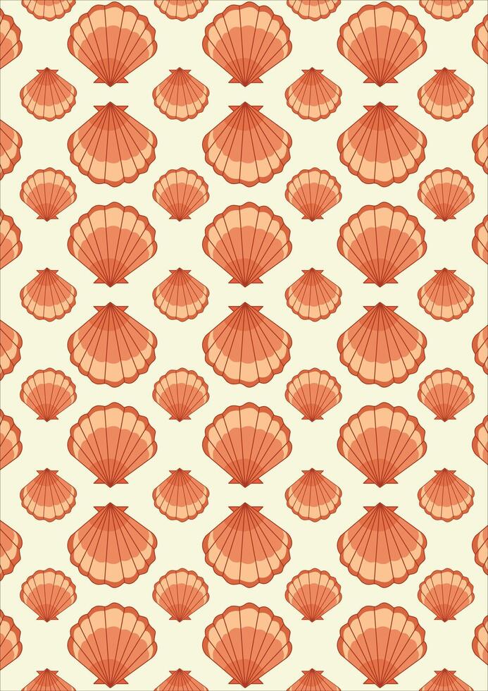 Seashell Pattern Background Wrapping Paper vector